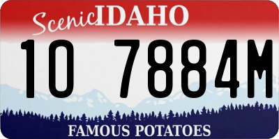 ID license plate 1O7884M