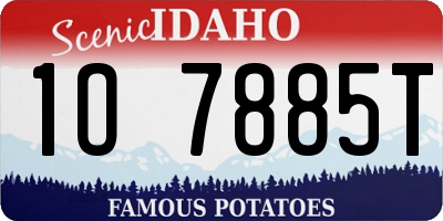 ID license plate 1O7885T