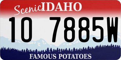 ID license plate 1O7885W