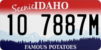ID license plate 1O7887M