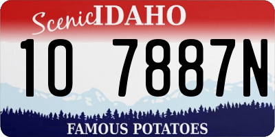 ID license plate 1O7887N