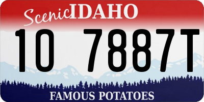 ID license plate 1O7887T