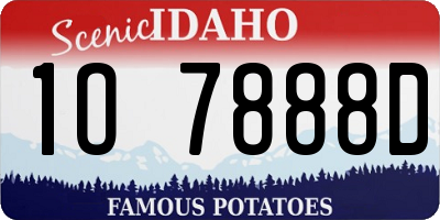 ID license plate 1O7888D