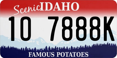 ID license plate 1O7888K