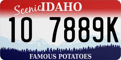 ID license plate 1O7889K