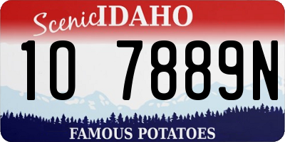 ID license plate 1O7889N