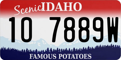 ID license plate 1O7889W