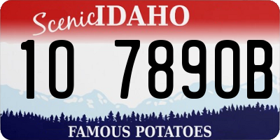 ID license plate 1O7890B