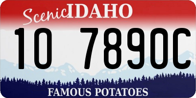 ID license plate 1O7890C