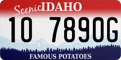 ID license plate 1O7890G