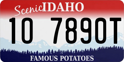 ID license plate 1O7890T