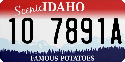 ID license plate 1O7891A