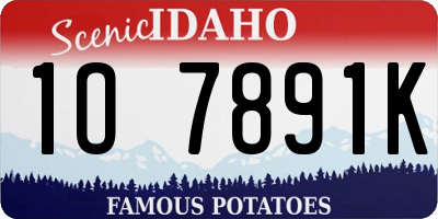 ID license plate 1O7891K