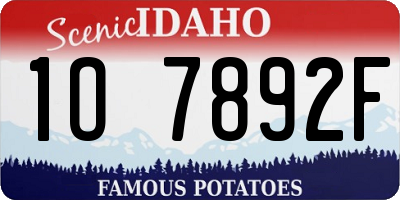 ID license plate 1O7892F