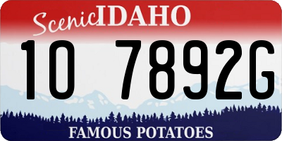 ID license plate 1O7892G