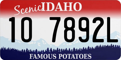 ID license plate 1O7892L