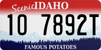 ID license plate 1O7892T