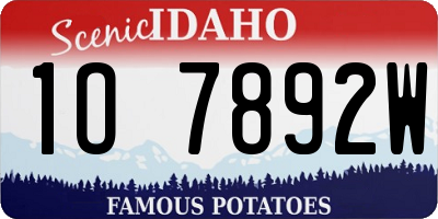 ID license plate 1O7892W
