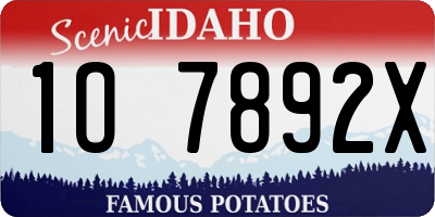 ID license plate 1O7892X