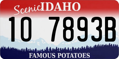 ID license plate 1O7893B