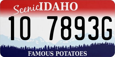 ID license plate 1O7893G
