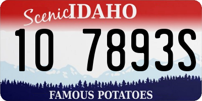 ID license plate 1O7893S