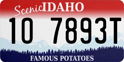 ID license plate 1O7893T