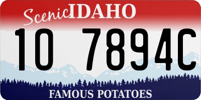 ID license plate 1O7894C