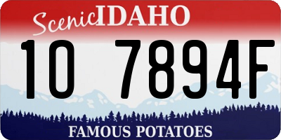 ID license plate 1O7894F