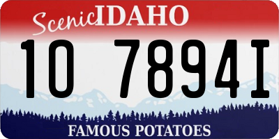 ID license plate 1O7894I