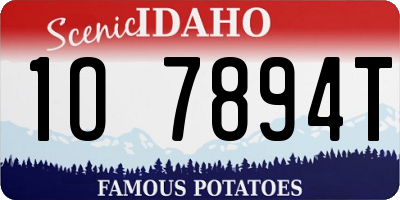 ID license plate 1O7894T