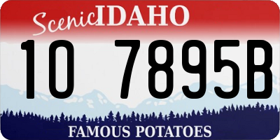 ID license plate 1O7895B