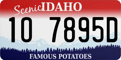 ID license plate 1O7895D