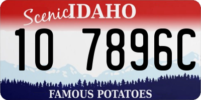 ID license plate 1O7896C