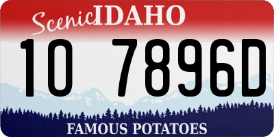 ID license plate 1O7896D