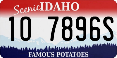 ID license plate 1O7896S