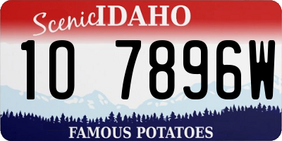ID license plate 1O7896W