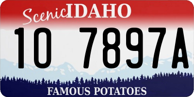 ID license plate 1O7897A