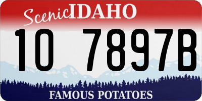 ID license plate 1O7897B