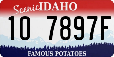 ID license plate 1O7897F