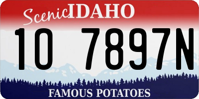 ID license plate 1O7897N