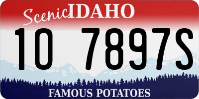ID license plate 1O7897S