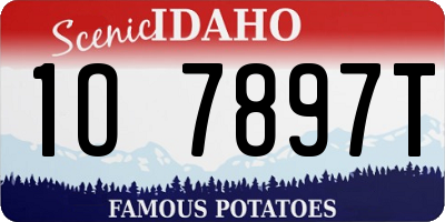 ID license plate 1O7897T