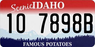ID license plate 1O7898B