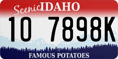 ID license plate 1O7898K