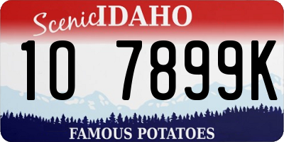 ID license plate 1O7899K