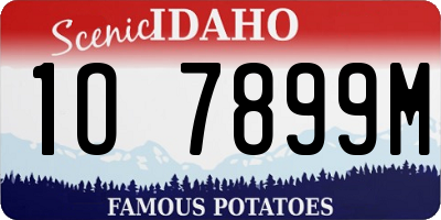 ID license plate 1O7899M