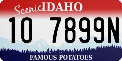 ID license plate 1O7899N
