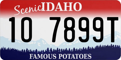 ID license plate 1O7899T