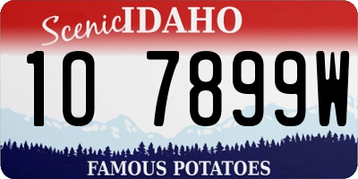 ID license plate 1O7899W